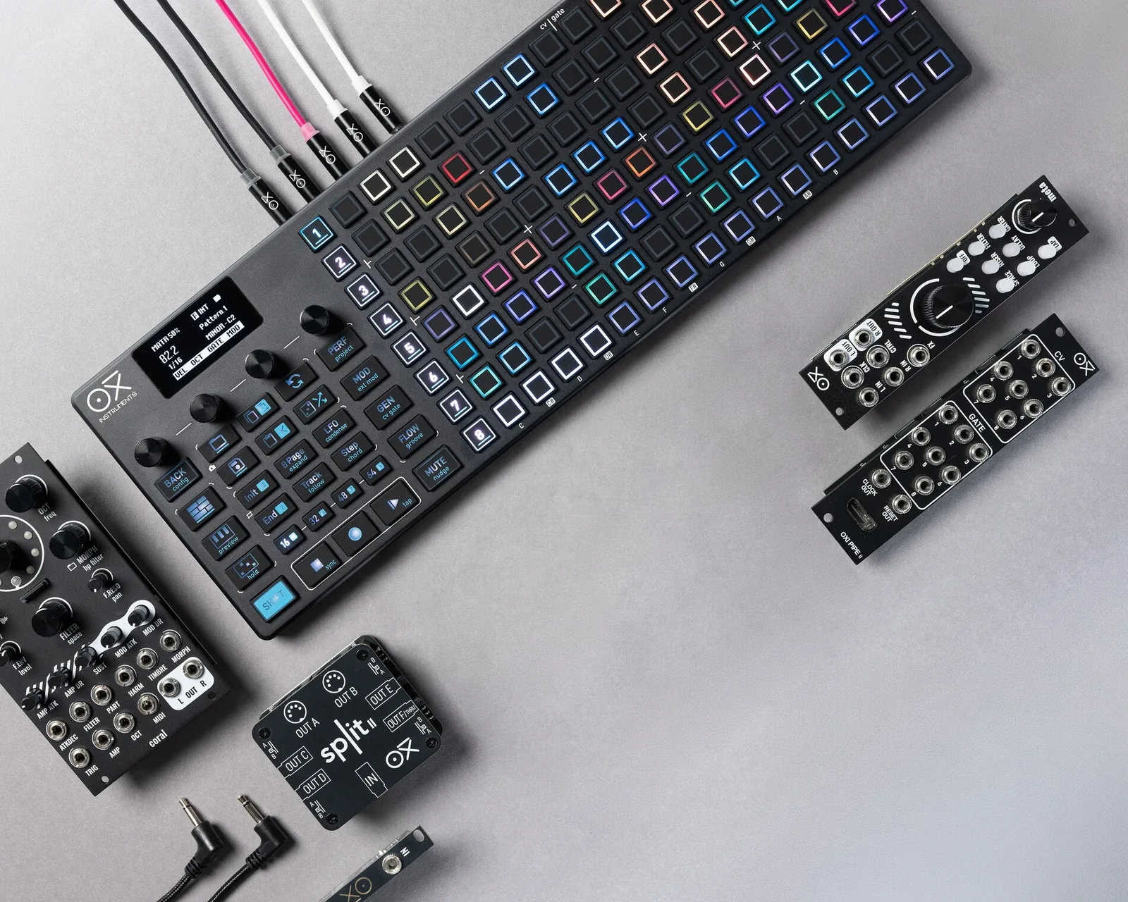 OXI Instruments hardware — One MKII, Coral, Meta, Split and Pipe